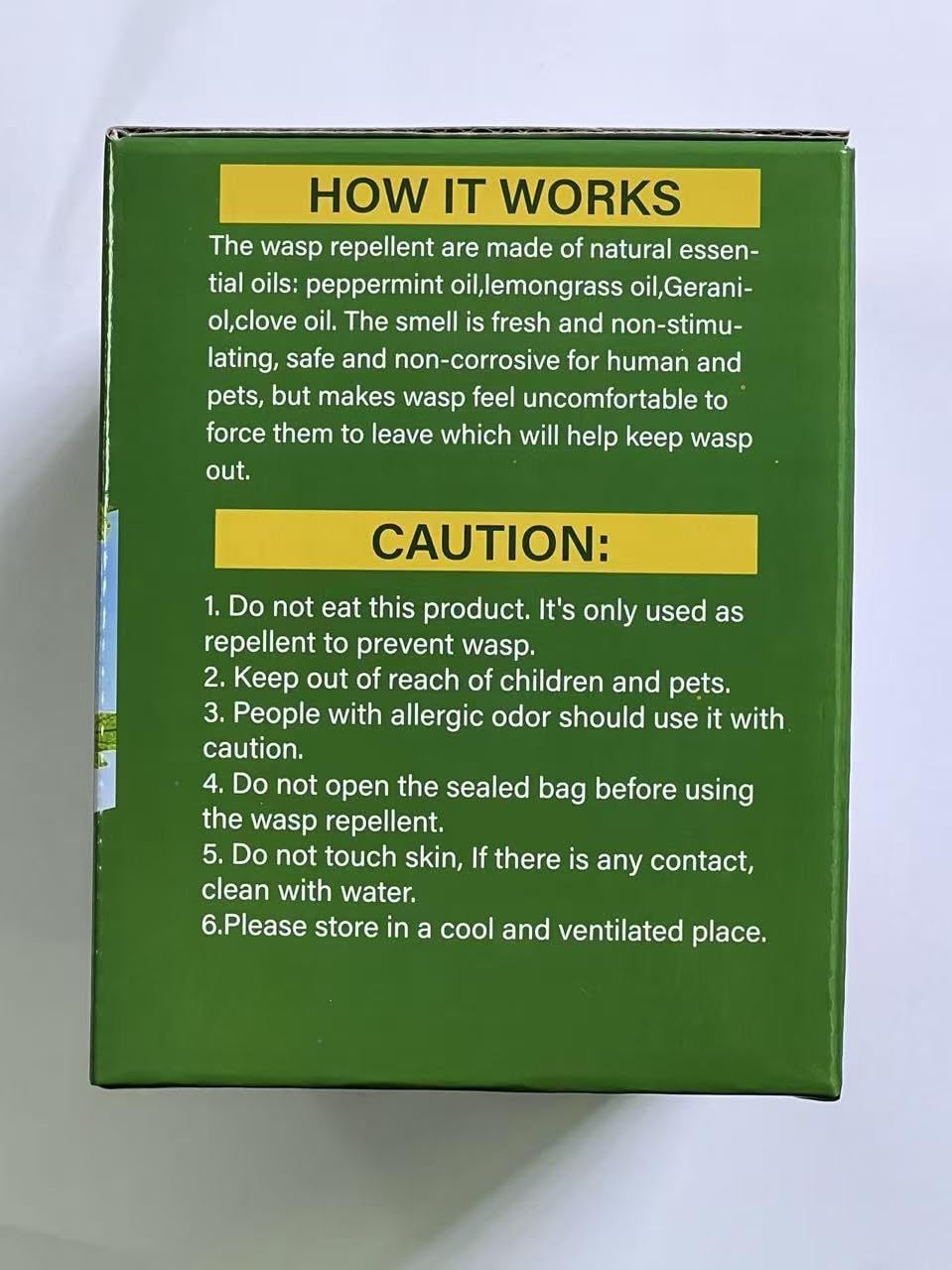 16 Pack Natural Peppermint Oil Wasp Repellent Pouch Outdoor, Carpenter Bee Repellent for Yellow Jackets, Hornets, Mud Wasps Deterrent for Indoor Outdoor Patio Garden Porch, Pet and Human Safe