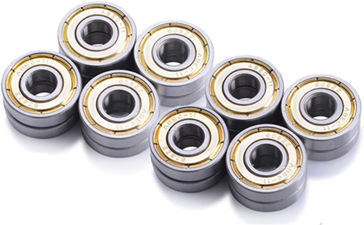 SUOFEILAIMU 16PCS 608ZZ Z Carbon Steel High Speed Mute Bearings ABEC-11 Roller Skates Kick Scooter Skateboard Bearing