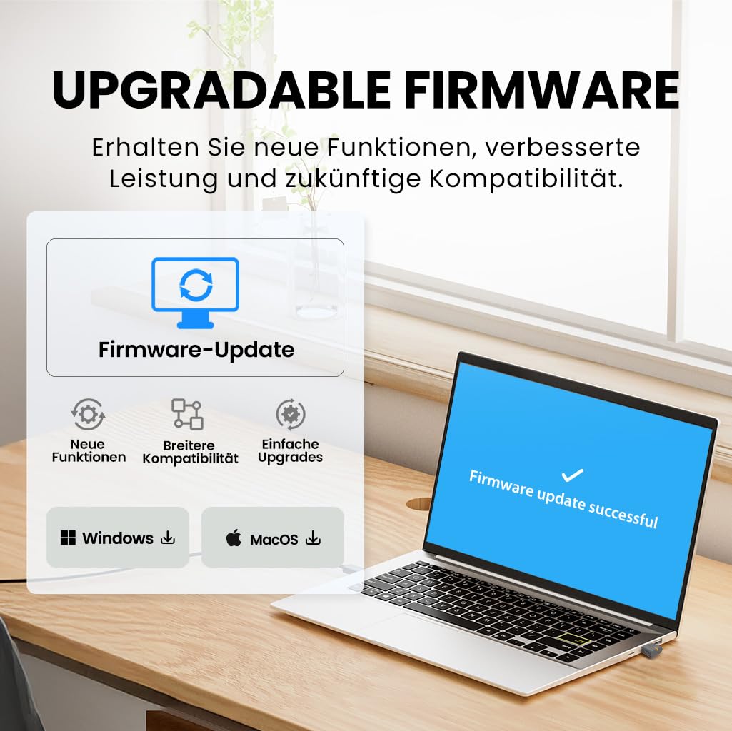 Avantree C82 Aura – Auracast Audio-Transmitter mit Privat- & Öffentlich-Modus, Überträgt an Mehrere Auracast-Geräte, Qualcomm Bluetooth 5.4, Firmware-Upgrade, USB-C-Adapter für PC, Mac & Smartphones