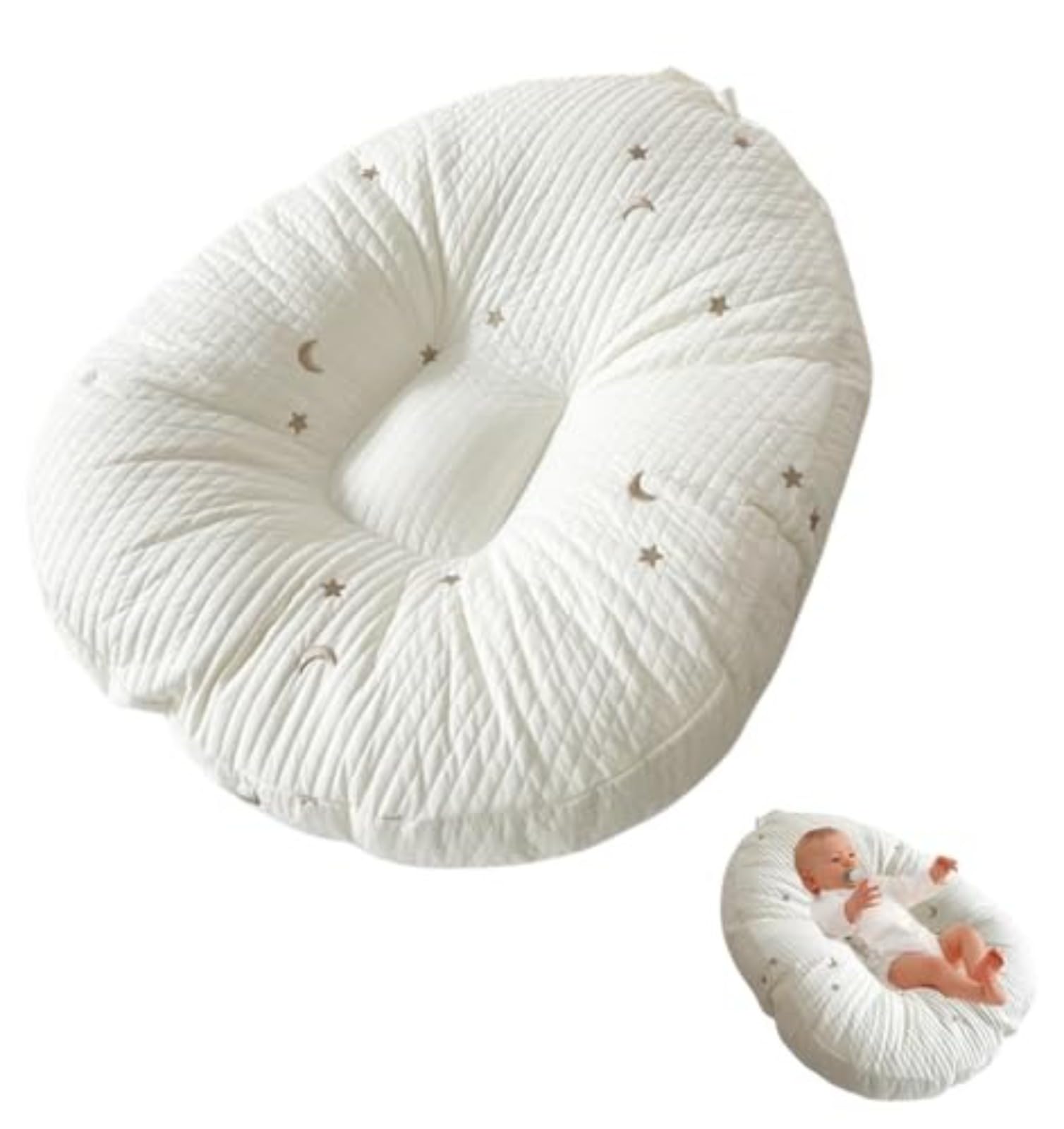 Hardware Tribe Ergonomisches abnehmbares Stillkissen – Anti-Reflux & Spuckschutz für Neugeborene, Unterstützung beim Flaschen-/Bruststillen, antibakteriell & atmungsaktiv, Komfort für Baby