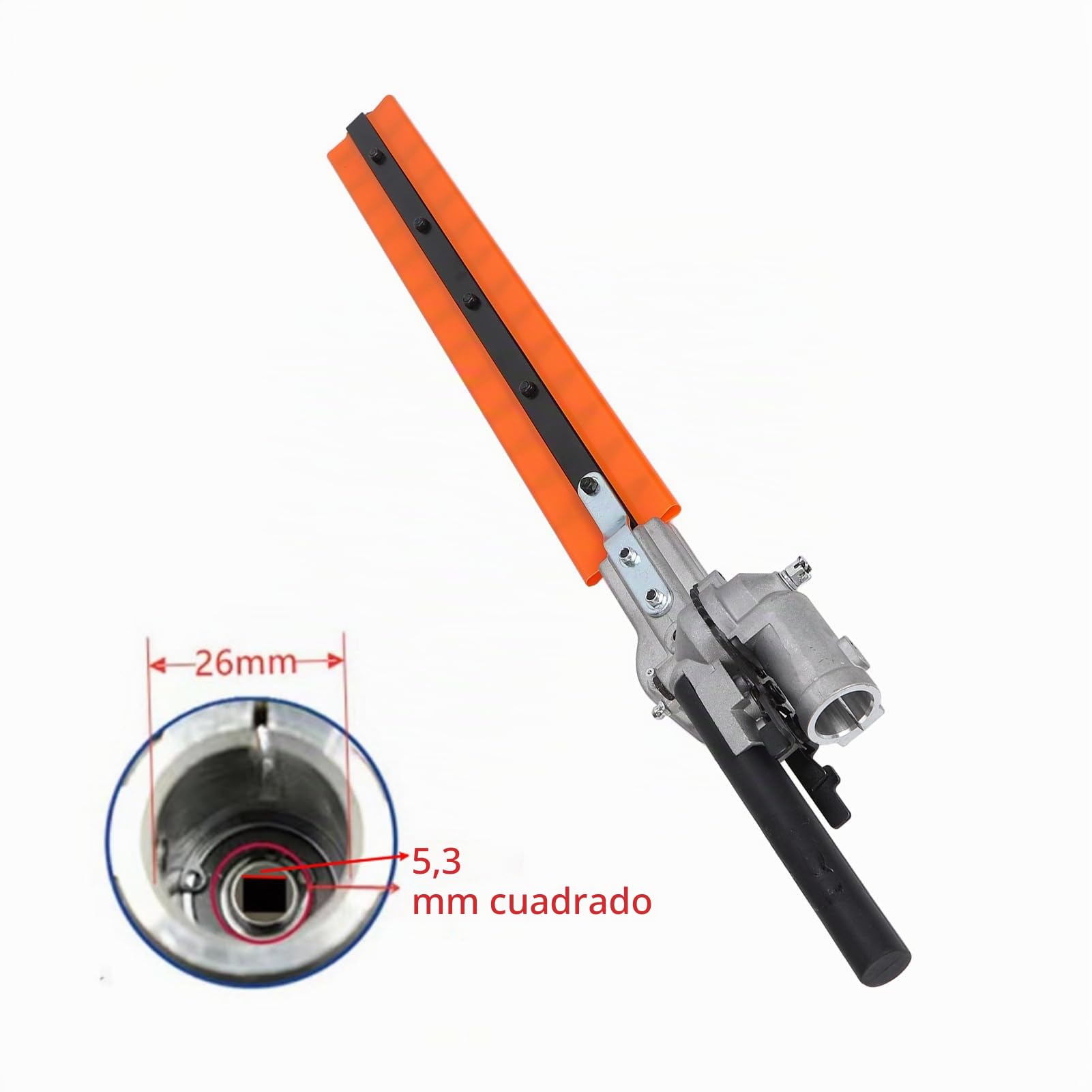 Cortasetos, cabezal de corte de setos de aleación de aluminio de acero al manganeso, diseño de doble filo de 26 mm, accesorio de cuchilla para cortasetos