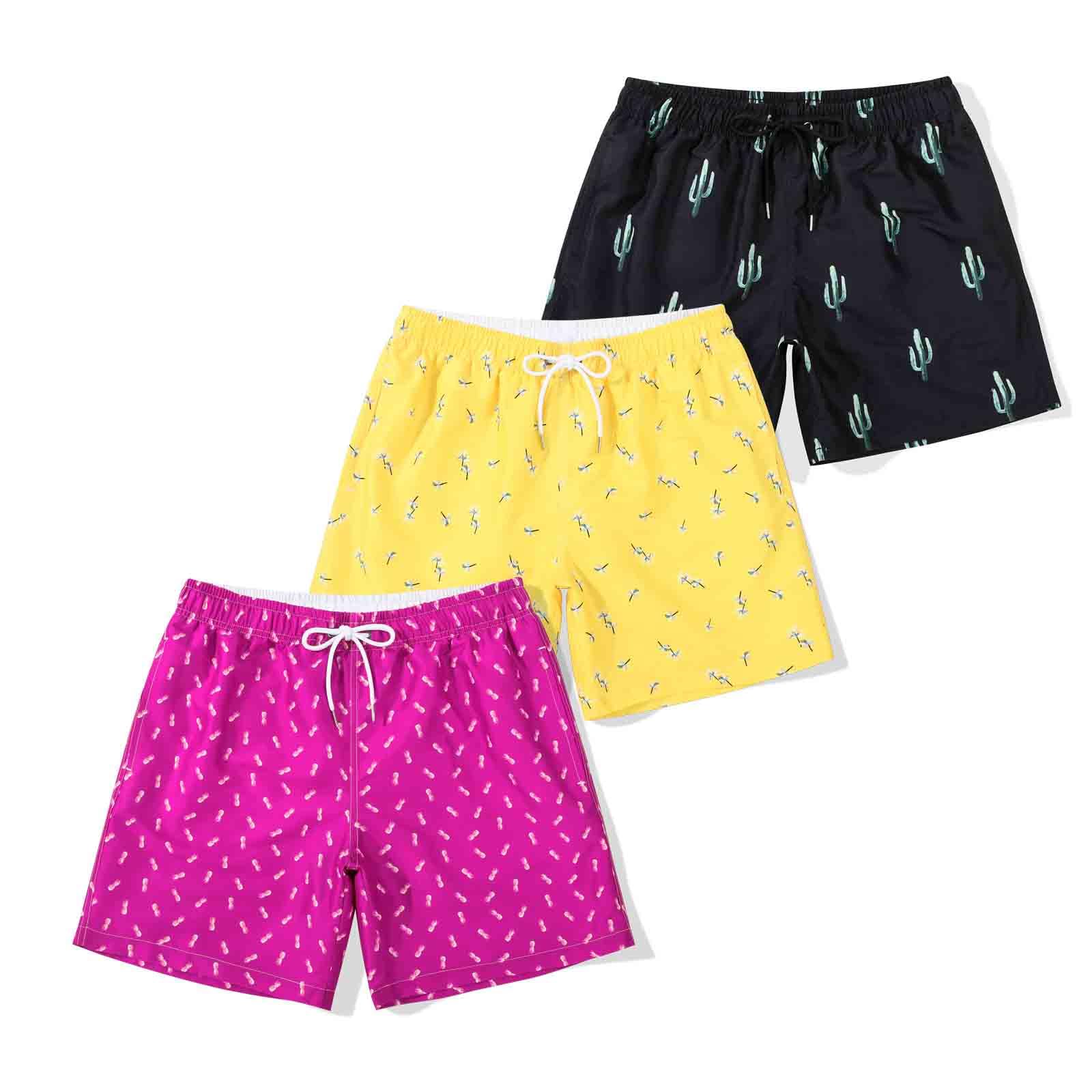 SUNDAY ROSE Mens Swim Trunks with Mesh Lining Quick Dry Swim Shorts Bathing Suit for Men