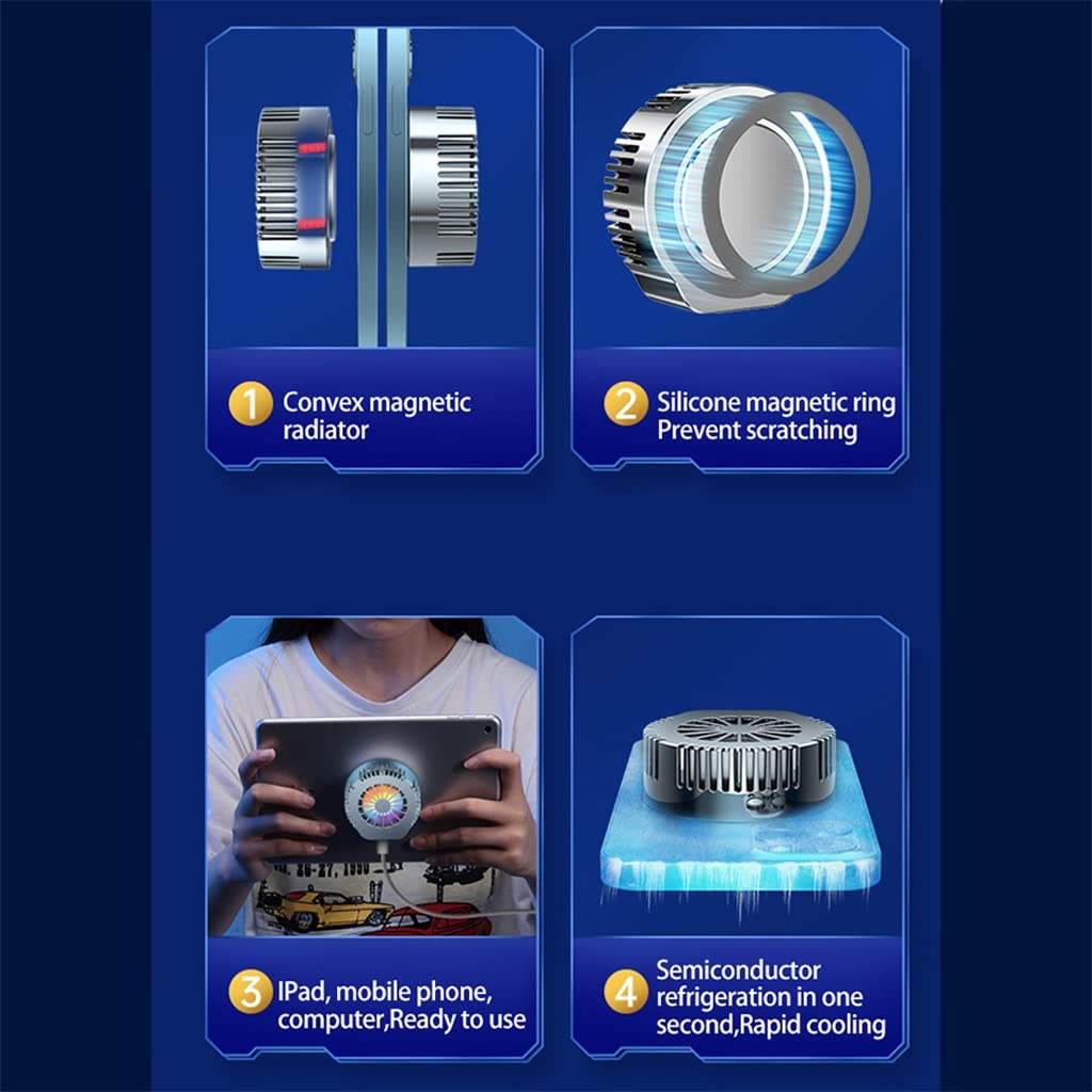 Universal Cooling Fan Tablet Laptop Game Cooler System Heat Sink T Mobile Phone Radiator Semiconductor Refrigeration(D)