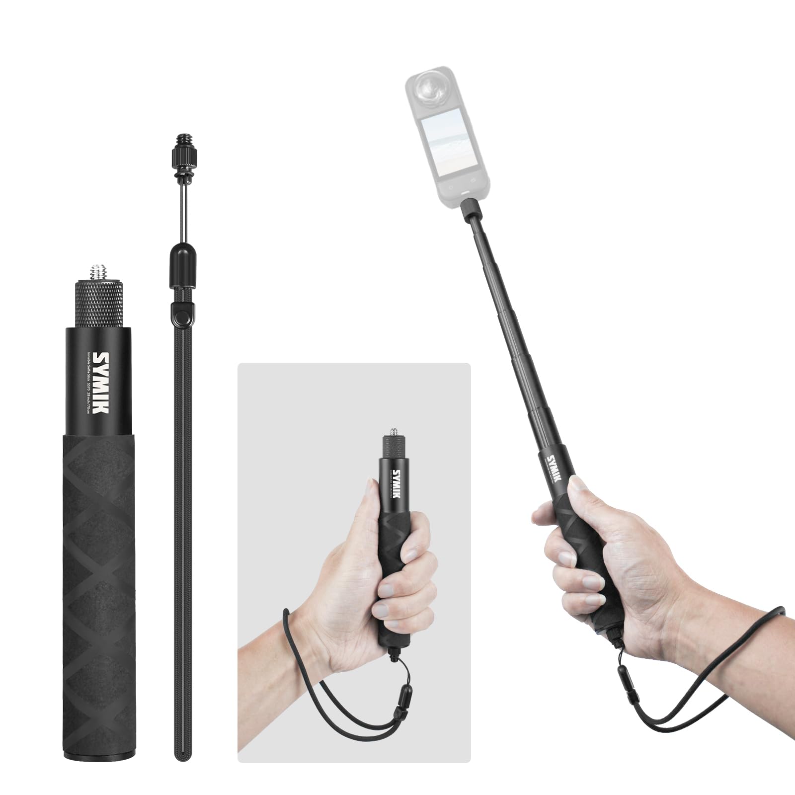 SYMIK Invisible Selfie Stick for Insta360 (70 cm/27.6 in