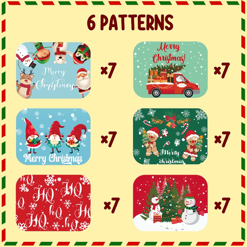 WODMAZ 42 recipientes de papel de aluminio de Navidad con tapa, recipientes de aluminio desechables de papel de aluminio para alimentos sobrantes para fiestas de Navidad