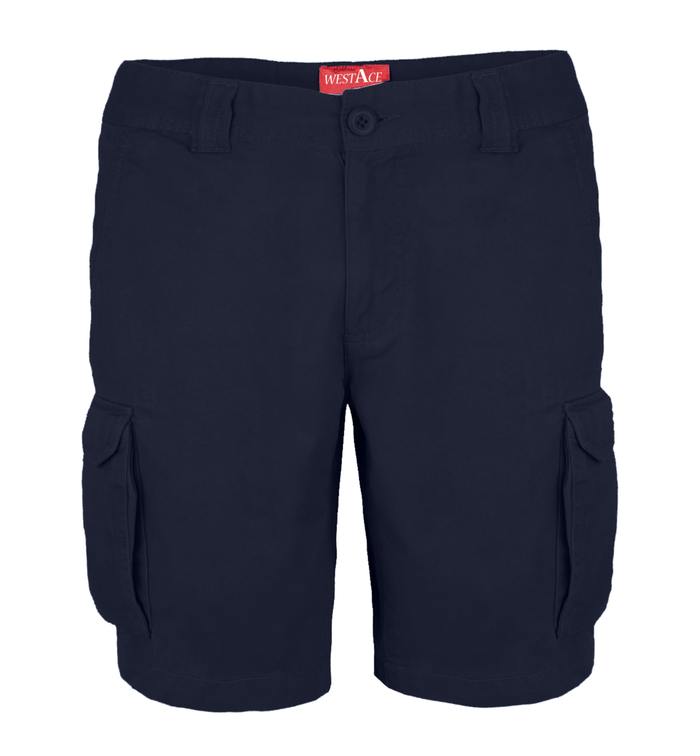 Mens Classic-fit Cargo Shorts Utility Workwear Cotton Combat Chino 6 Pocket Half Pants (Navy, 34)