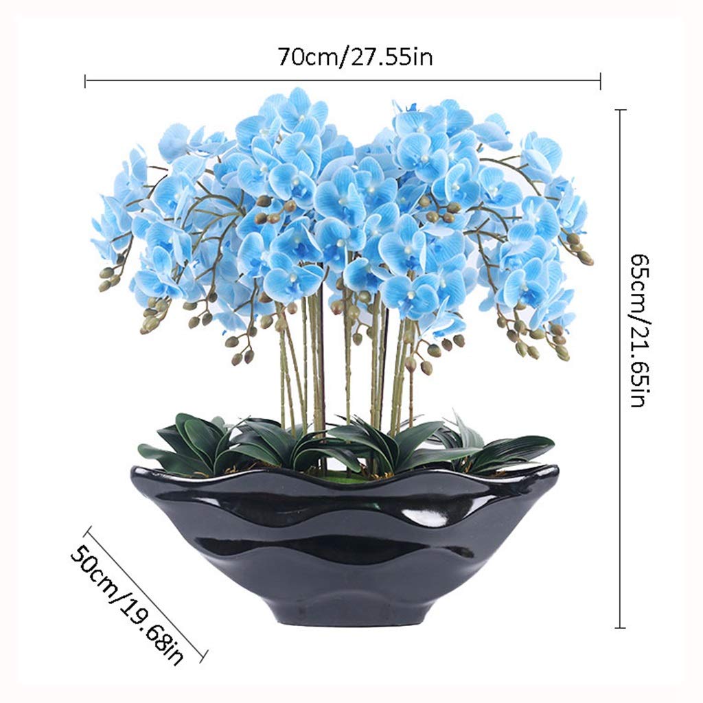 Große künstliche Phalaenopsis-Orchidee im Blumenarrangement, künstliche Phalaenopsis-Topfpflanze, Set für Exquisite Heimdekoration
