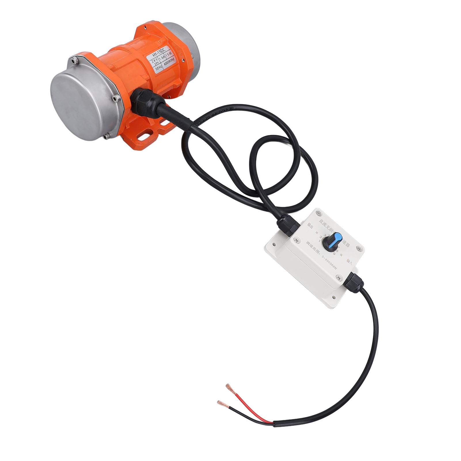 Motore vibrante senza spazzole DC24V, motore vibratore per calcestruzzo, velocità regolabile 4000 giri/min con IP65, mini vibratore elettrico per calcestruzzo per edilizia, (15 W)
