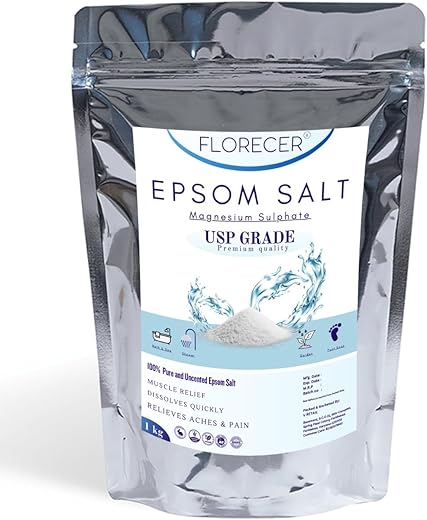 Florecer Epsom Salt For Bath | Foot | Pain Relief | Magnesium Sulphate – 1 Kg