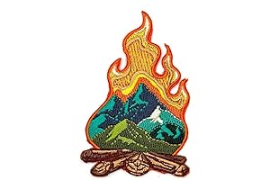 3" Embroidered Campfire Iron On Patch