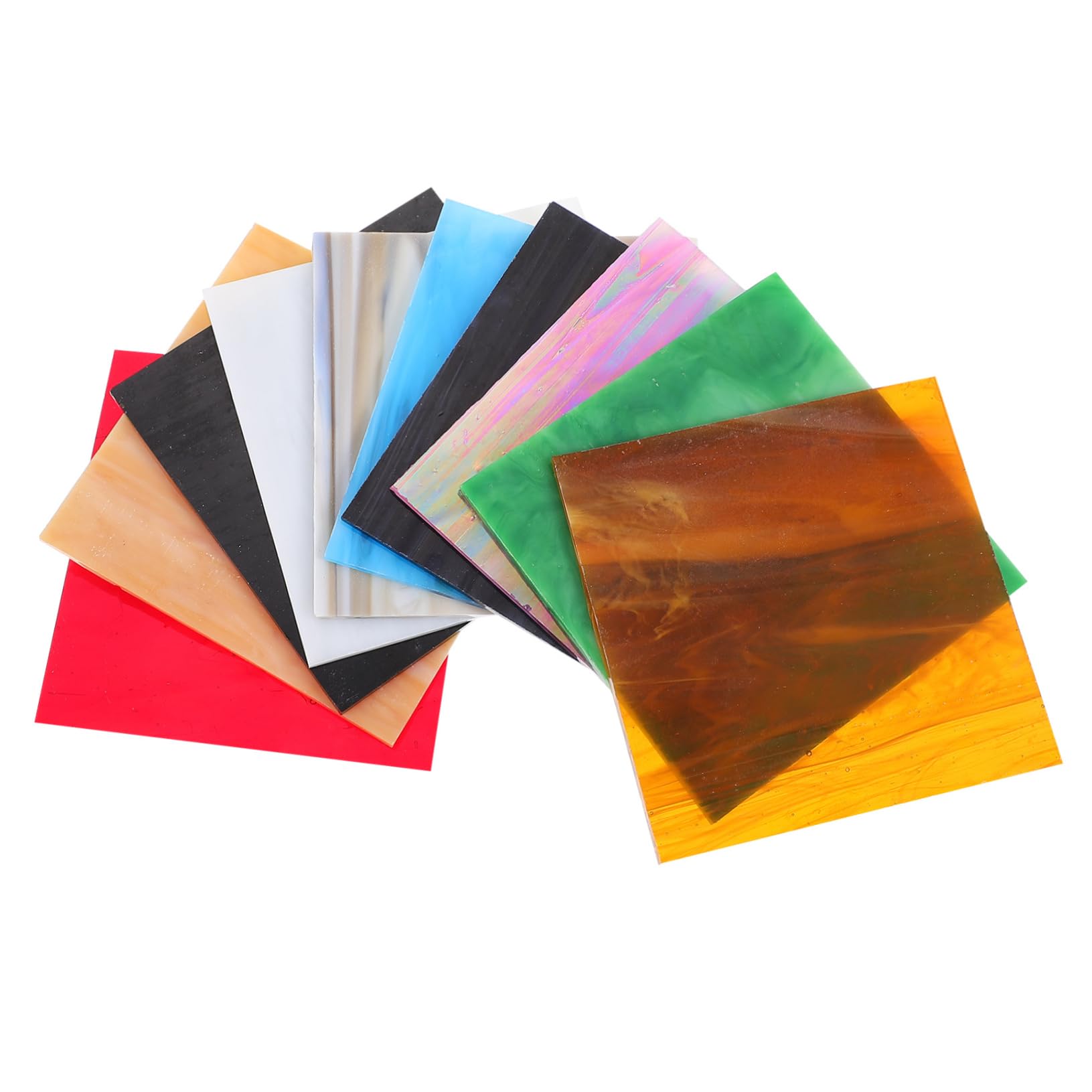 SHINEOFI 10 Uds Hojas Hoja De Mica De Vidrio Coloreado Catedral De Vidrio De Mosaico Manchado De Mosaico De Manchado De Artesanías De Hojas De Mezcla Cristalería