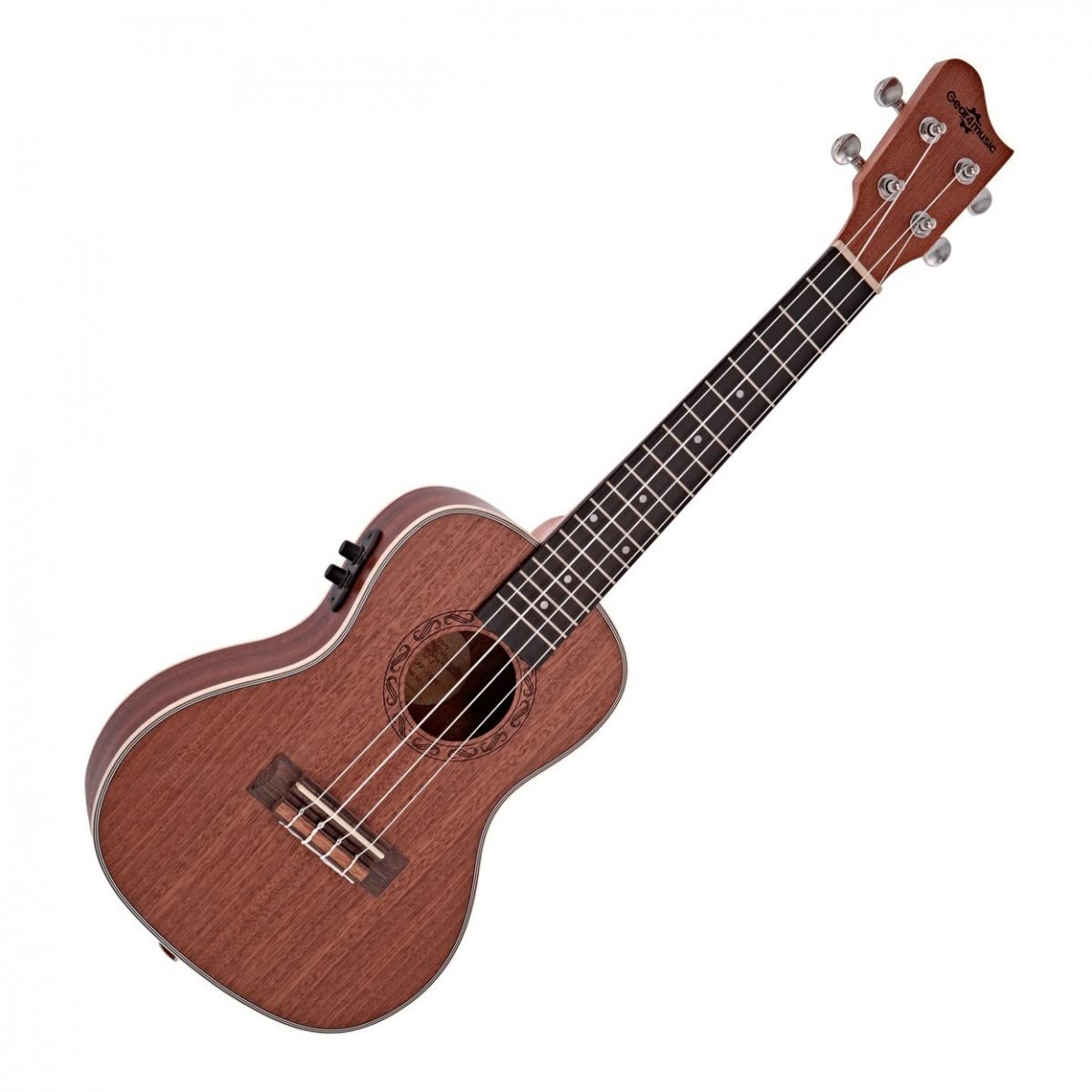 Gear4music Ukulele Concerto Elettroacustico per Principianti Adulti - Ukulele Elettrico Amplificato Kit | Pacchetto Principiante Elettroacustico, Preamplificatore Hartwood per un Tono Amplificato Fantastico, Concert, Custodia