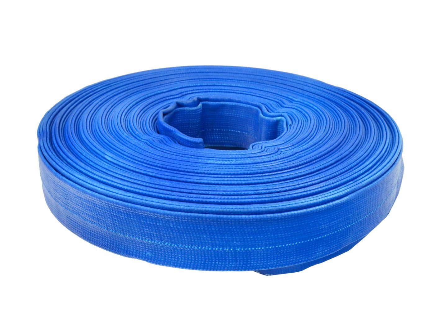 Garronda PVC Flachschlauch 1 Zoll 100 m Druckschlauch 2 bar Layflat-Schlauch Wasserförderschlauch Bewässerung Wassertransport Garten Entwässerung GD-0235 Blau