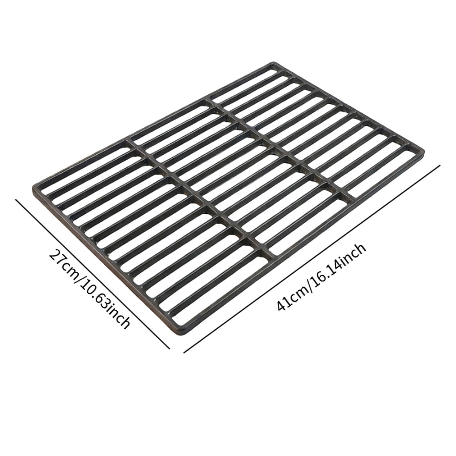 Parrilla para Horno de Hierro Fundido Rejilla de Asado Malla de Barbacoa y Rejilla Enfriadora Fácil de Transportar y Usar Adecuada para Picnic Cocina, 41 Cm X 27 Cm