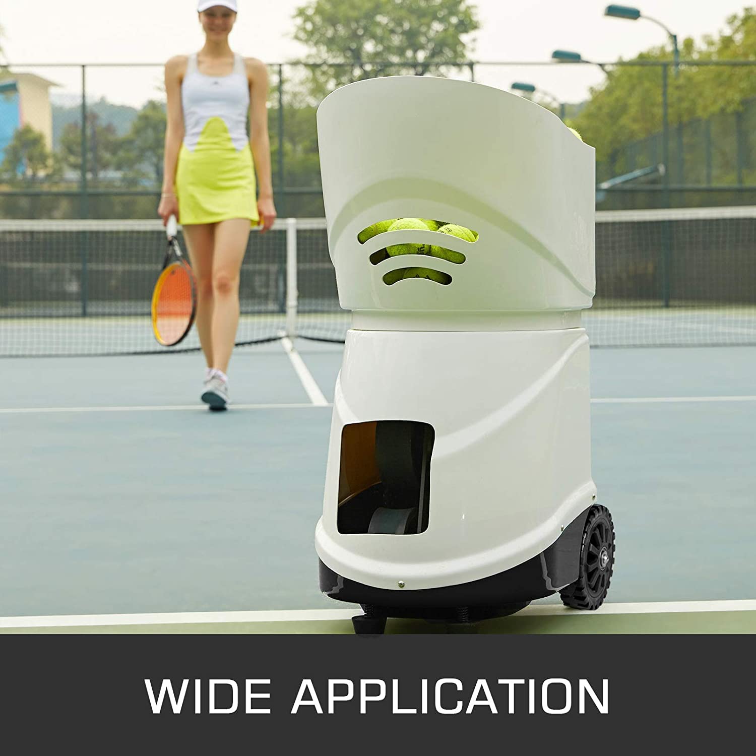 VEVOR Machine de Tennis 150 Balles Machine Balle de Tennis Lanceur de Balle Tennis Automatique ABS Vitesse 20-140km/h Professionnel Débutant Formation Chien Jouet Supporte Système Android iOS