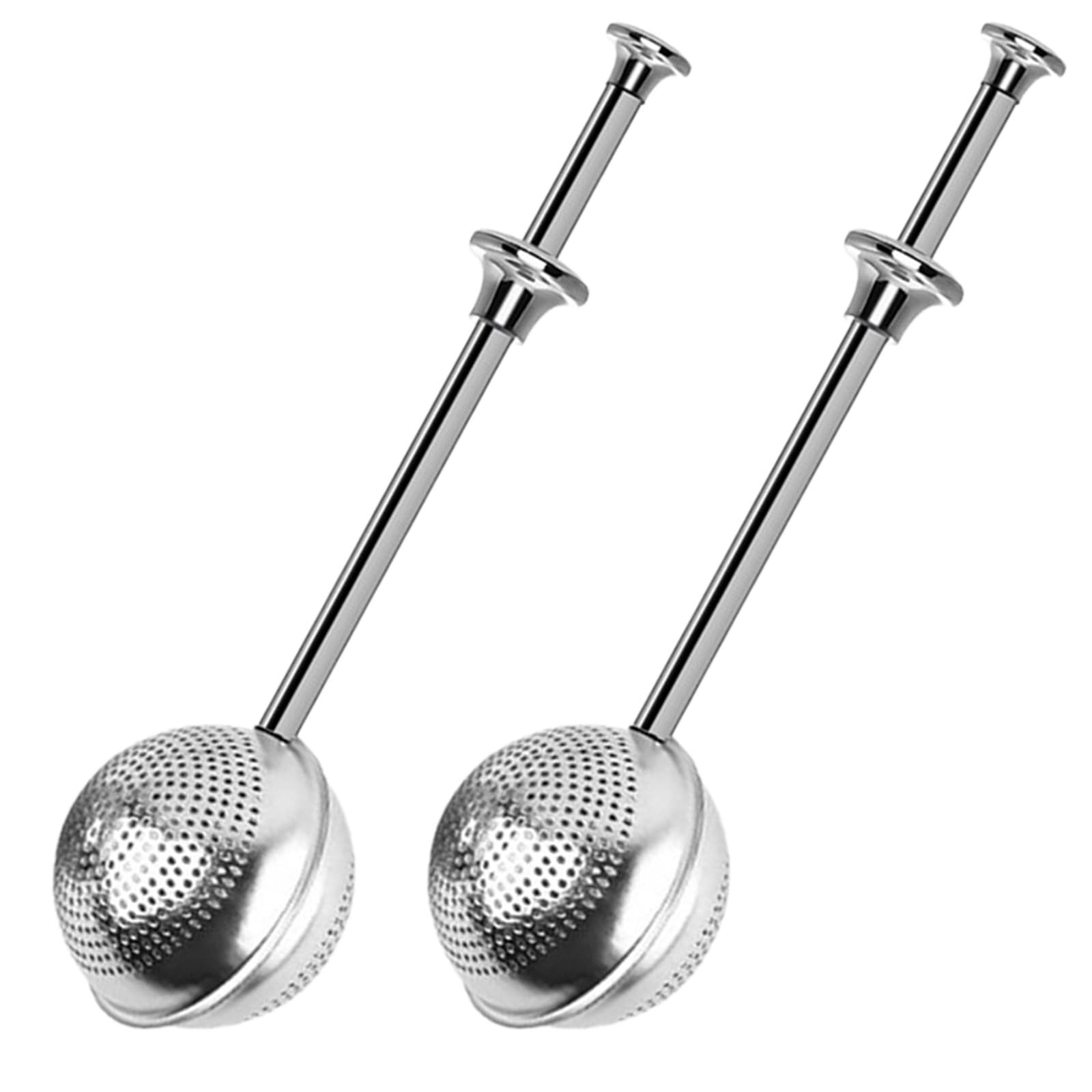 Long Handle Tea Ball, 2Pcs Stainless Steel Tea Infuser for Loose Leaf Tea, Premium Tea Strainers & Filters with Handle for Cup and Teapot, Reusable Fine Mesh Tea Interval Diffuser