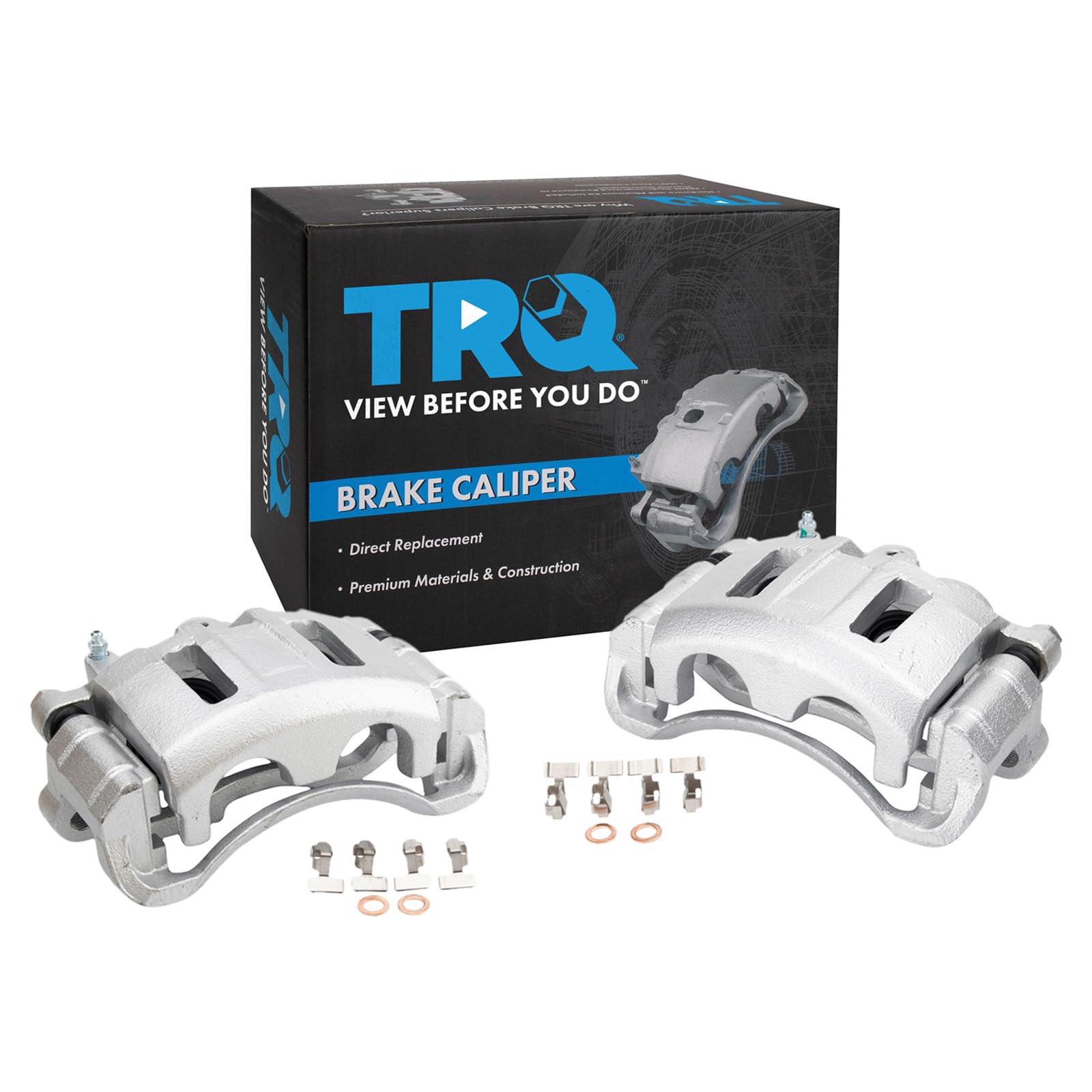 TRQ Front Driver and Passenger Side Brake Caliper Set Caliper Brackets