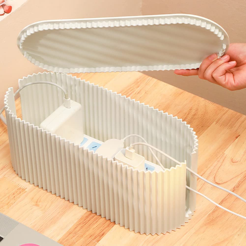 FABROK Kabelmanagement-Box Mit 10 Kabelbindern – Stylischer Kabel-Organizer Für TV & Büro, Grün