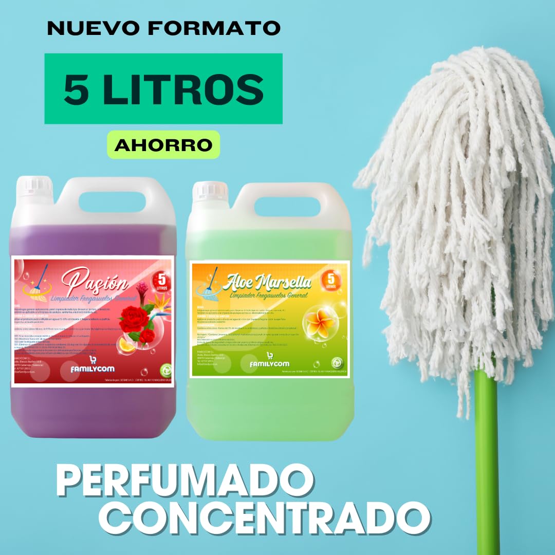 Fregasuelos Concentrado 5 Litros pH Neutro Aroma Flor de Lotto Brillo e Higiene