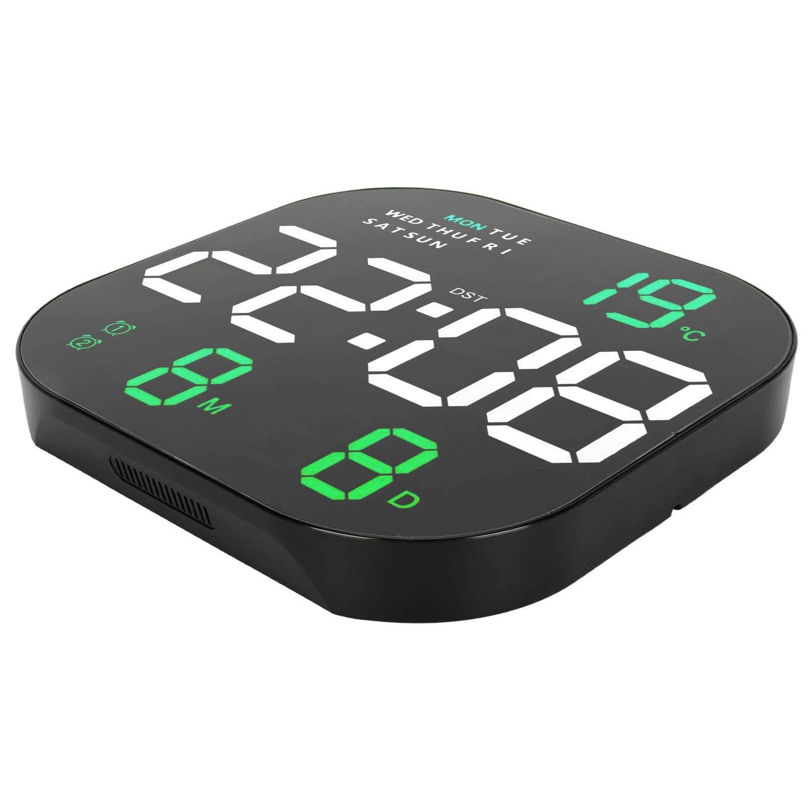 AUNMAS Reloj de Pared Digital LED, Reloj Electrónico de Pantalla Grande de Plástico con Control Remoto, Visualización de Temperatura, Fecha y Hora, Pantalla HD de 22,7 Cm, para Estudio, Sala de (Luz