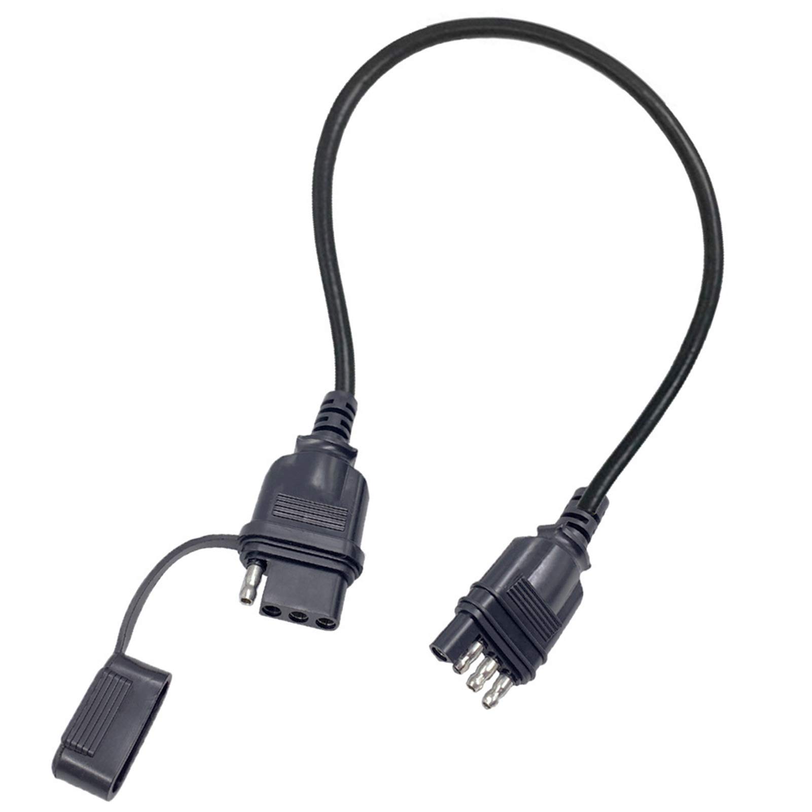 CARROFIX 4-Way Flat Trailer End Connector with 32-Inch Jacketed Cable Wire 4 Pin Trailer Wiring Extension
