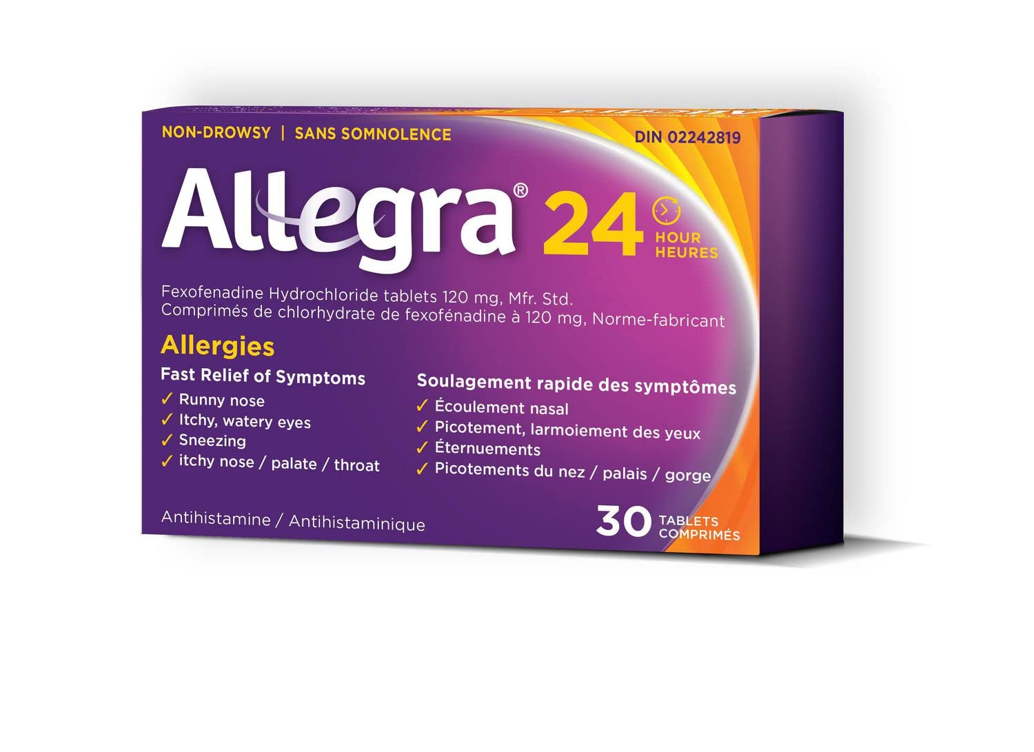 Allegra Allergy Non-Drowsy Indoor and Outdoor Allergy Tablets Original Prescription Strength, 24 ct (Pack of 24)