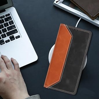 Compatible with itel A49, RFID Blocking Splicing Leather Wallet Kickstand Shockproof Cover Phone Case for itel A49-Black