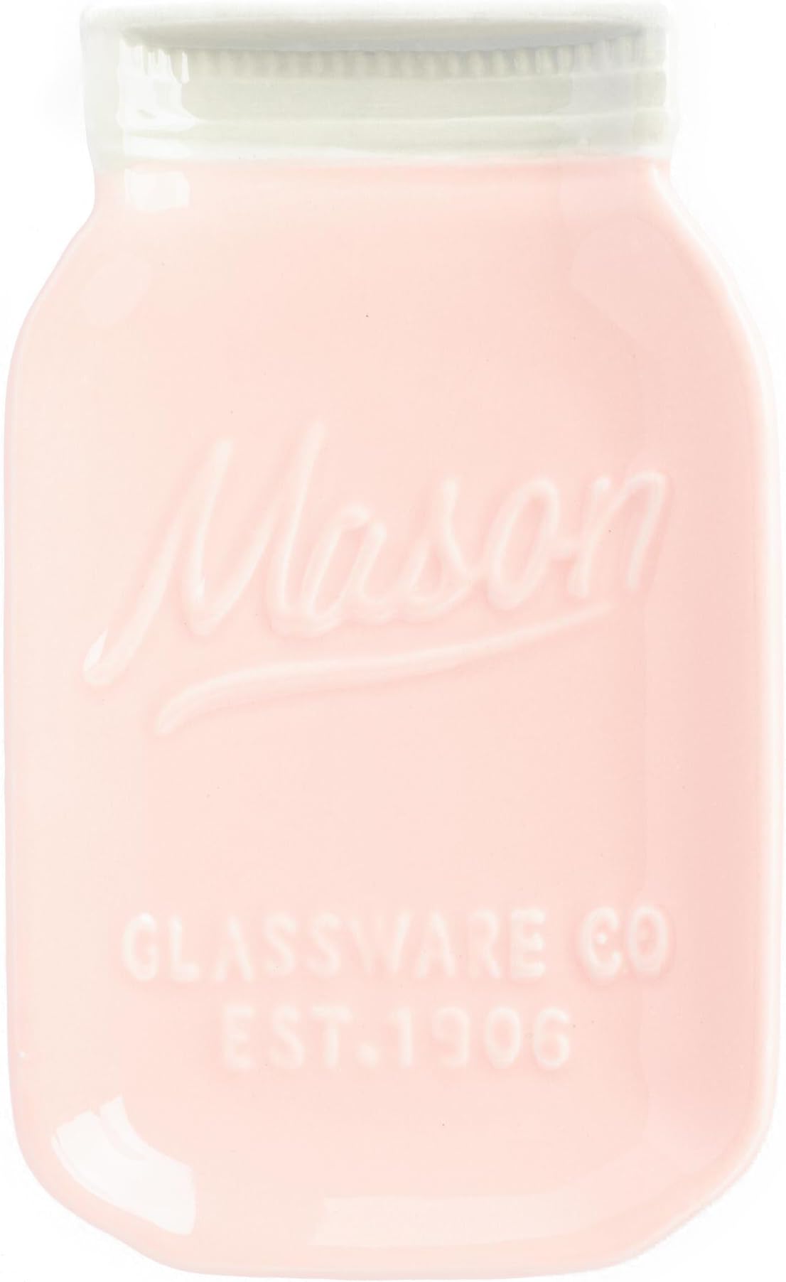 World Market Mason Jar Ceramic Ladle or Spoon Rest - Spoon Holder for Stove Top - Pro Chef Kitchen Tools - Perfect for Indoor or Outdoor Kitchen - Home Decor, Fits Spoon, Fork and Spatula - Pink