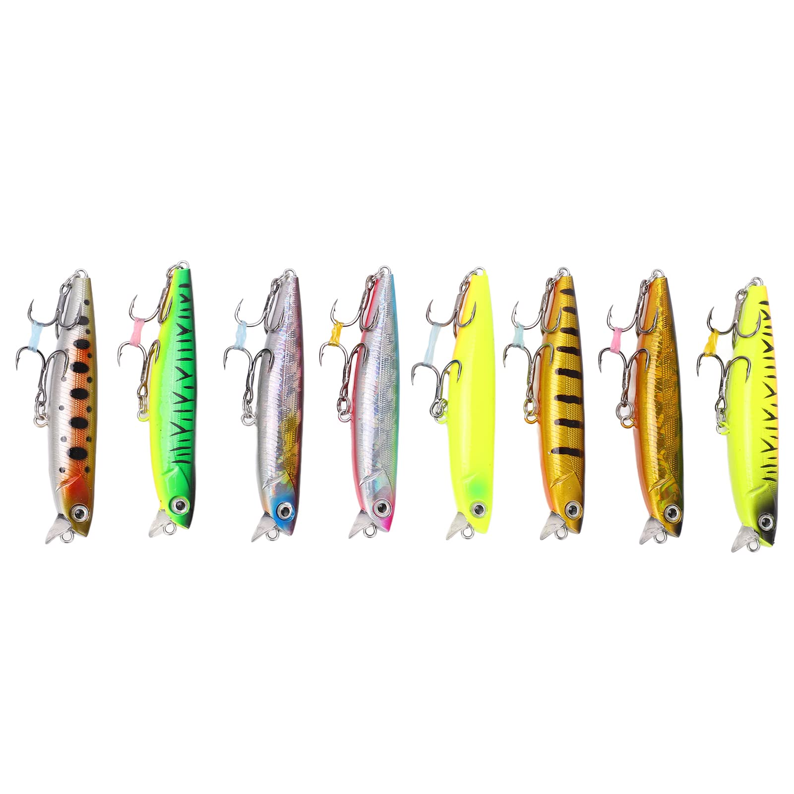 8pcs 8cm 14g señuelos de Pesca de Minnow hundiendo cebos Duros Set súper Largos vibrios de vibrería de la Trucha de Graves