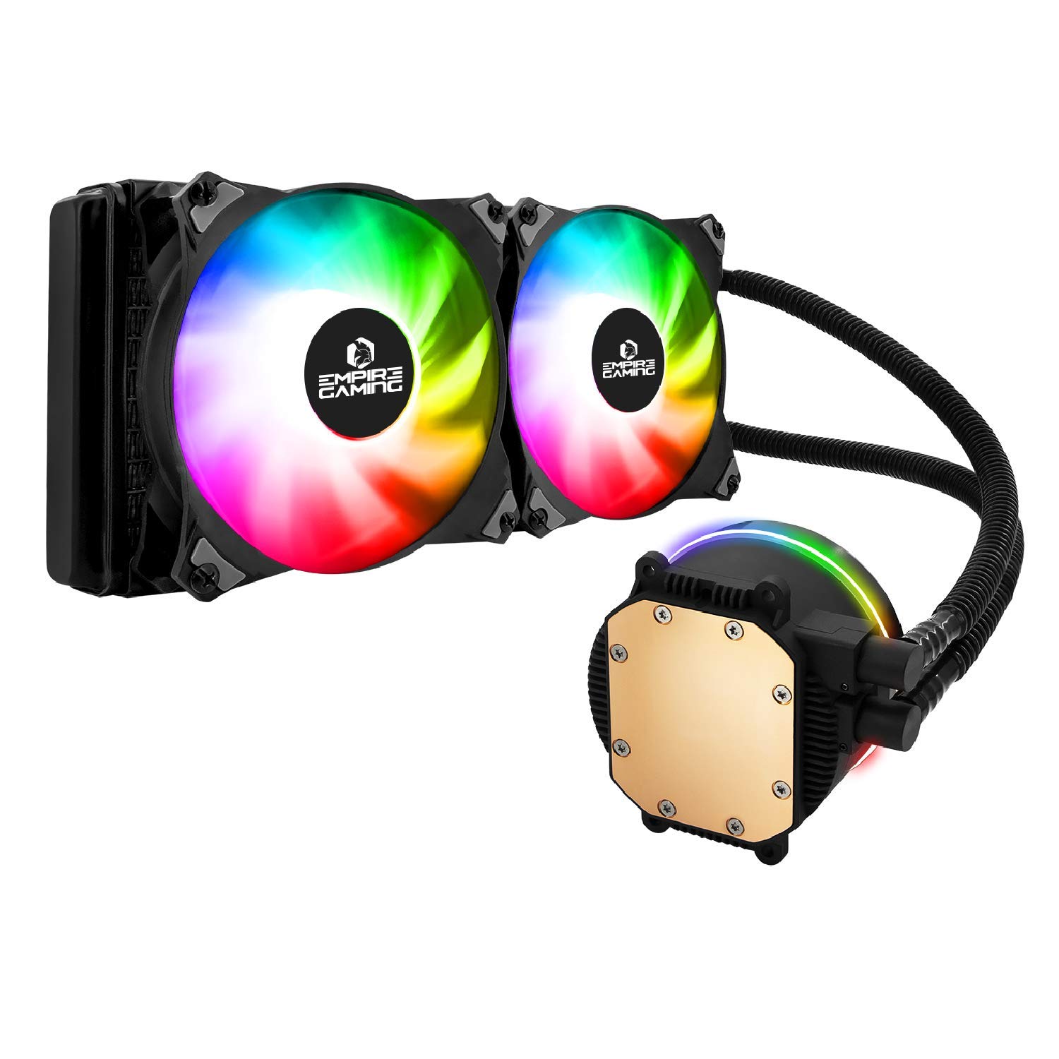 Empire GAMING – Guardian G-V20 Raffreddamento ad Acqua per PC Gamer AIO – Watercooling ARGB 3 Pin 5V – Radiatore 240mm – Ventola 2x120mm PWM silenziosa – Intel e AMD