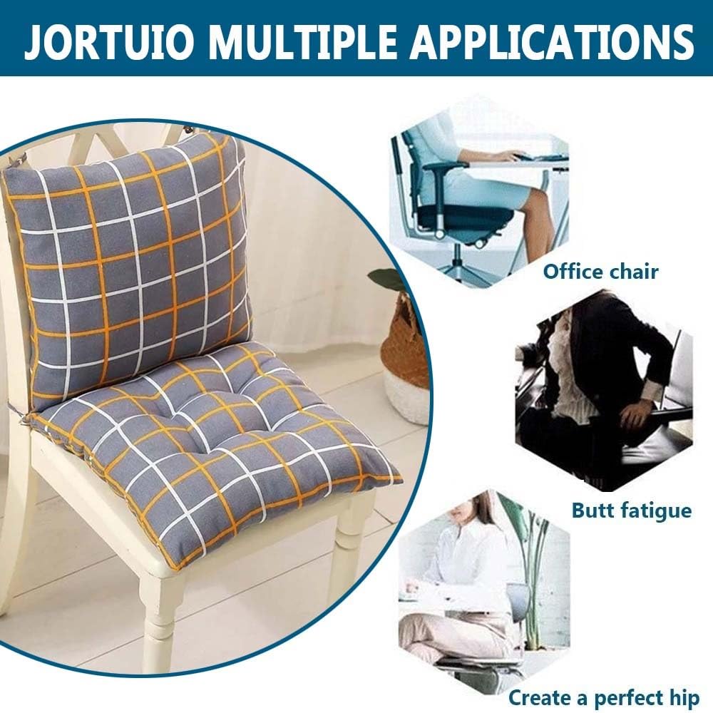 Lot de 4/2/1 Coussins de Chaise à Dossier Bas, Galettes de Chaise 40 x 40/45 x 45/ 50x50 cm Doux Coussin de Chaise de Jardin Exterieur/Interieur,Bureau,Manger(#7,45x45cm4pcs)
