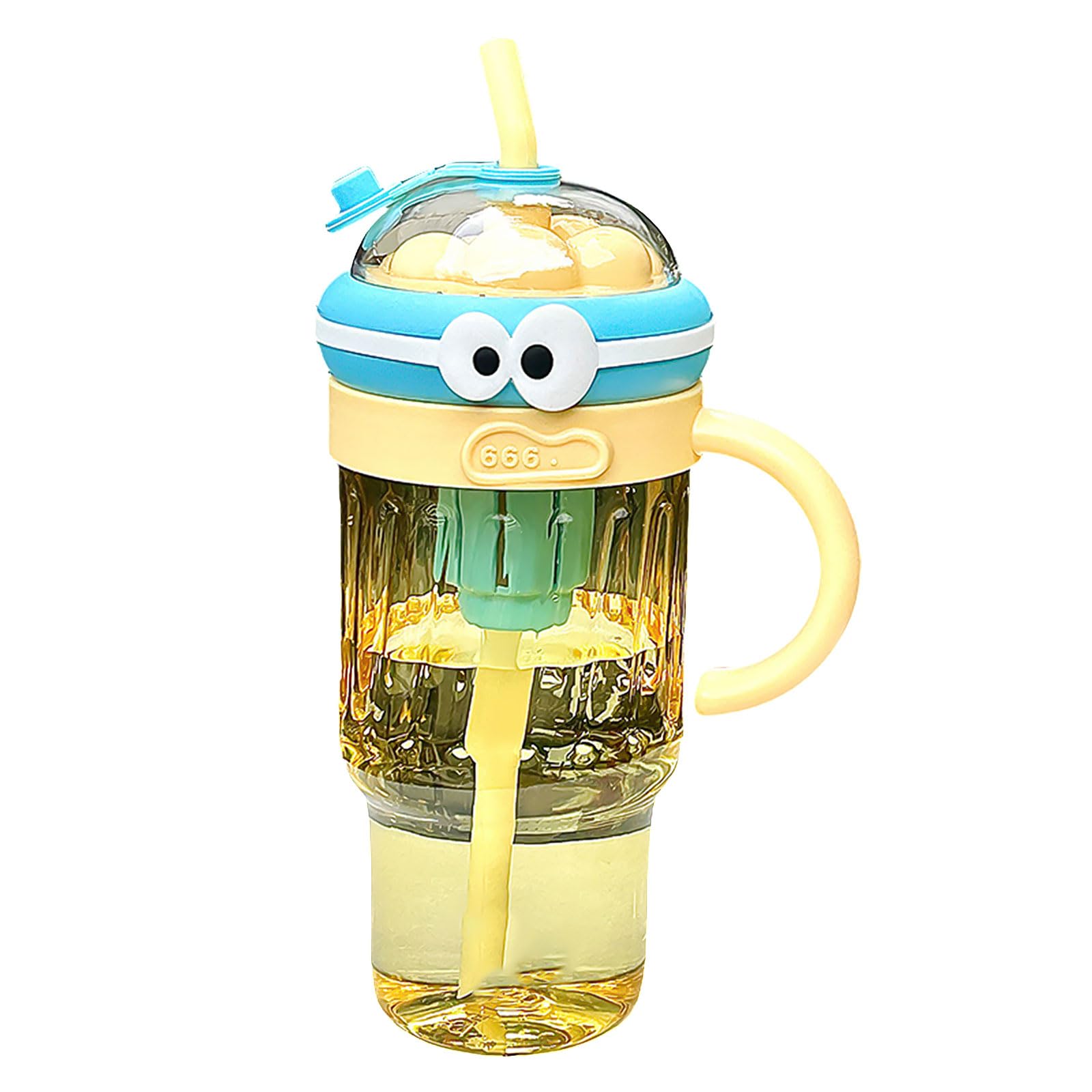 Buxuaaaa Water Cup with Handle Portable Straw Drinkware Large Capacity Ice Cup for Various Drink Juices Mug for Women Travel Drinkware