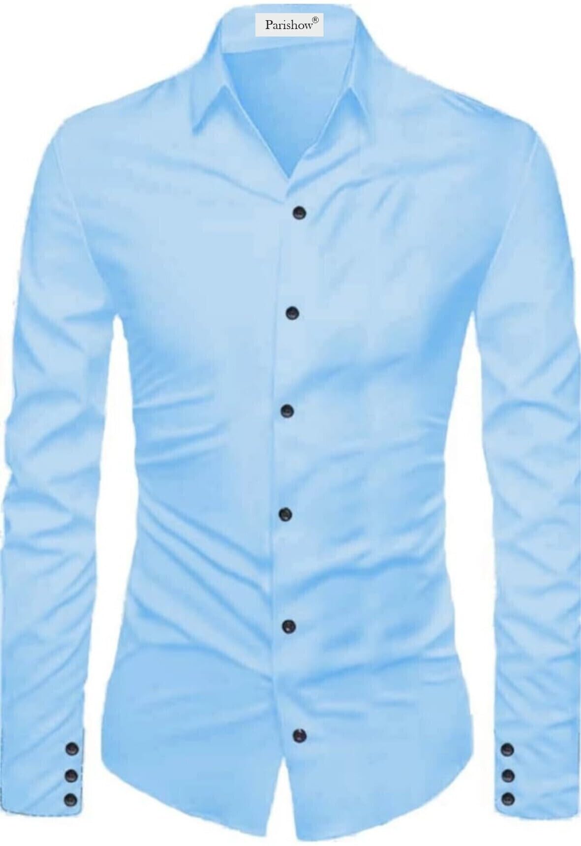 Polycotton Solid Shirt Fabric (Unstitched) PJE-Ushirt Skyblue-1-image-46