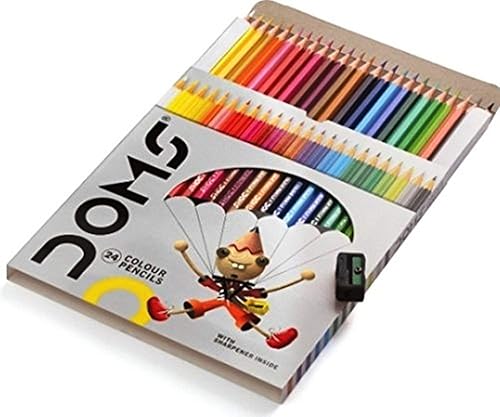 doms Juego de 2 lápices de colores de núcleo suave para niños y adultos libros para colorear para dibujar escribir bocetos 24 unidades