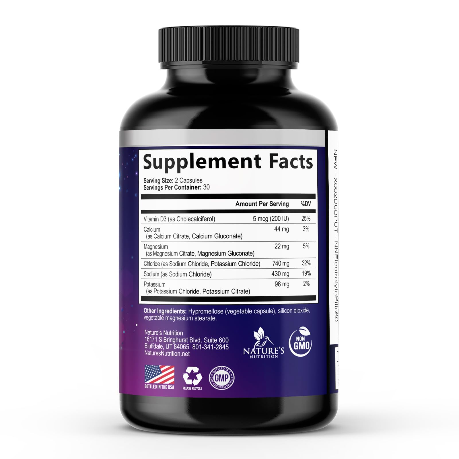 Electrolyte Capsules - Hydration Electrolytes Complex With Magnesium, Sodium, Potassium and Chloride - Keto Friendly Rehydration Recovery Supplement with Zero Sugar - Bottled In USA - 60 Capsules — Amazon image 9