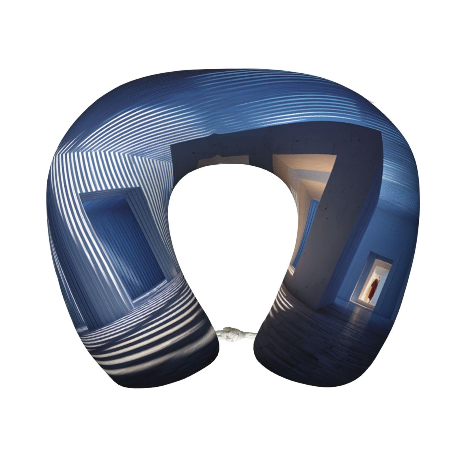 BOAIHH Glowing Geometry Memory Foam Travel Pillow for Soft Comfort Fits Snugly for Naps Office, and Airplane Use