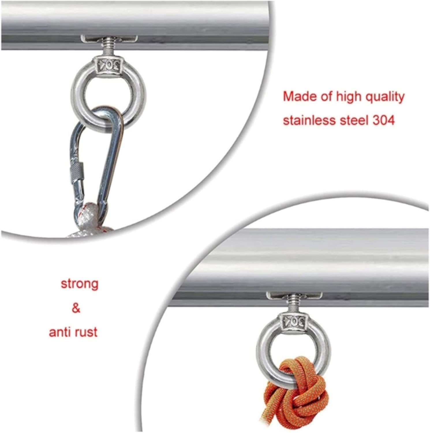 Ganci per Tendalino Camper Acciaio Inossidabile 8 Set da 6 mm Accessori Roulotte Barche