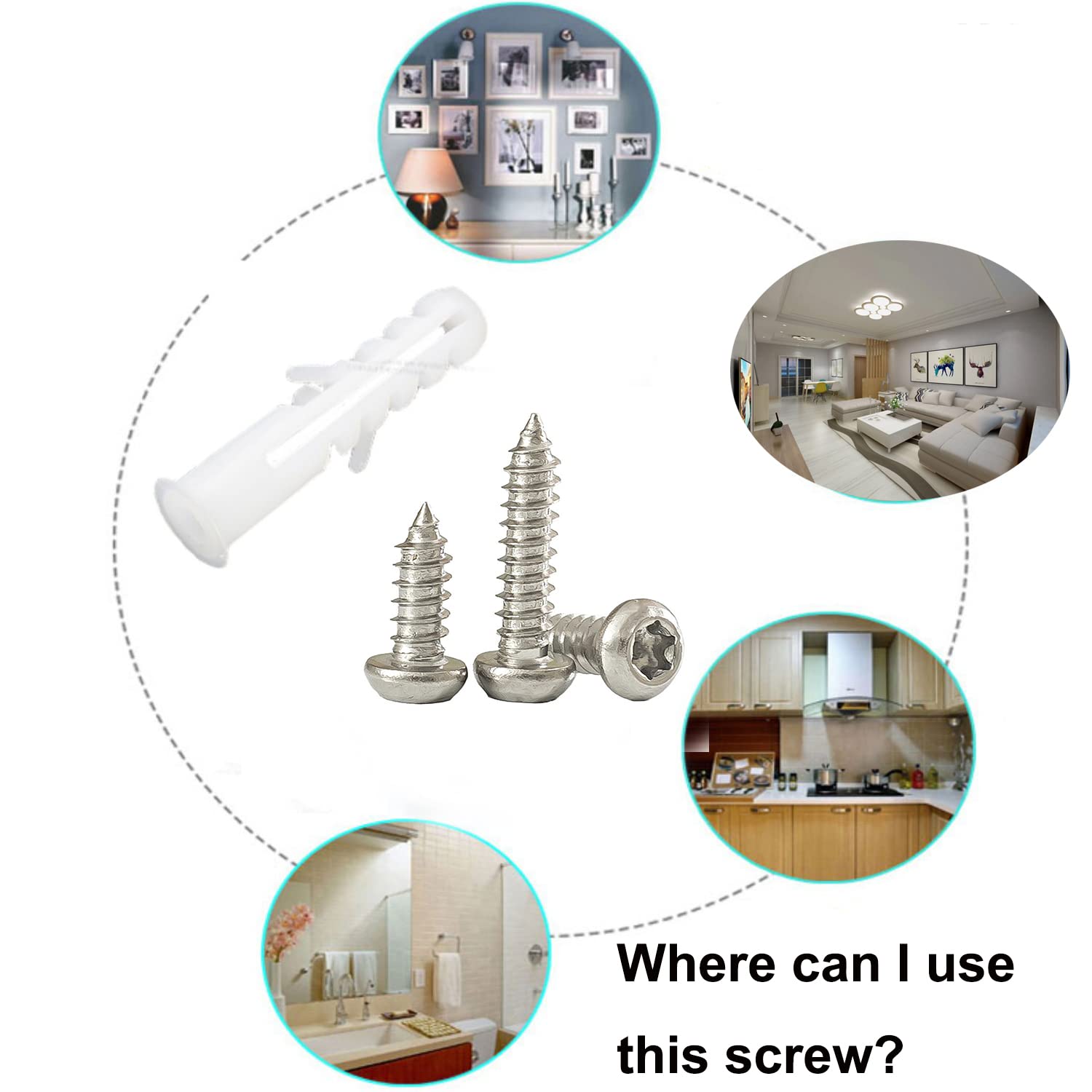 Tasselli Per Cartongesso 120 Pezzi - Con Viti Autofilettanti, Per Pareti Cave - Foto 3