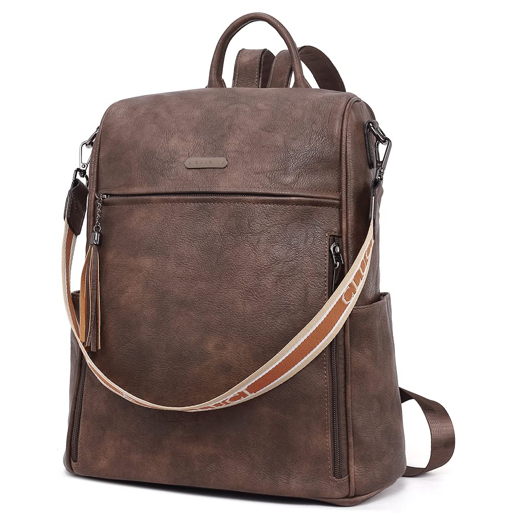 CLUCIBackpack Purse for Women Fashion Leather Designer Travel Large Women's Shoulder Bags with Tassel