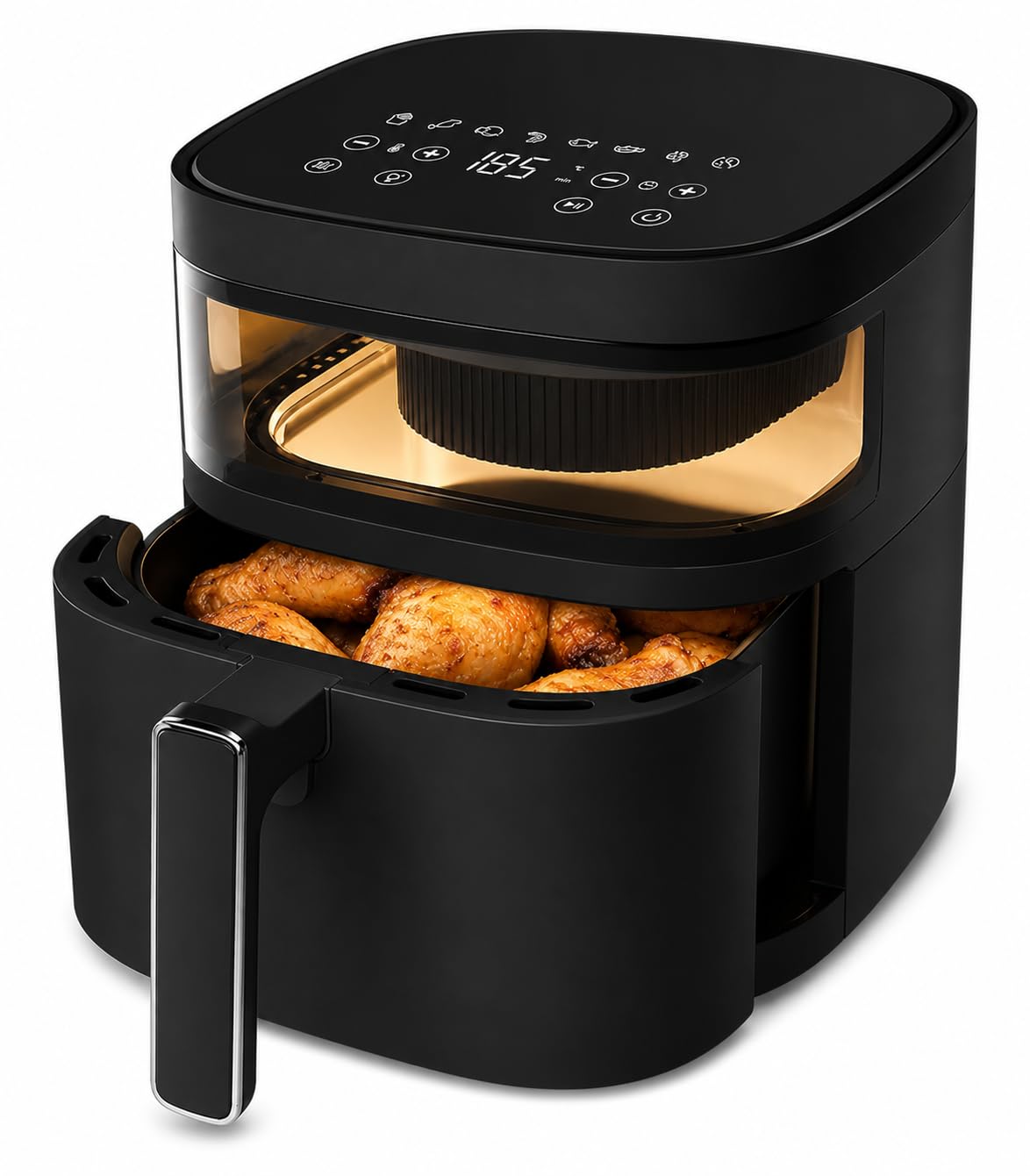 Freidora de Aire 6 Litros 1700W - Digital con Panel Táctil - Tecnología 360° - Temperatura Ajustable 80°-200°C - Temporizador 60 Min - Cocina Rápida