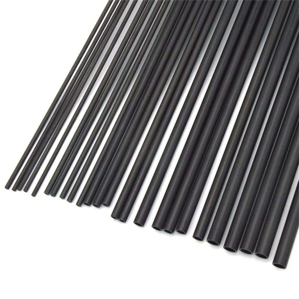 JEEIJ 2pcs 500mm Length Carbon Fiber Tube OD 1.8 2 2.5 3 4 4.5 4.7 5 5.5 5.8mm Carbon Pipe for DIY Drones, Fishing Rods, Kites and Tripod (Color : 5.8x4.5x500mm)