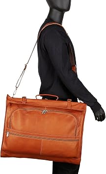 Piel Leather Tri-Fold Garment Bag, Black, One Size