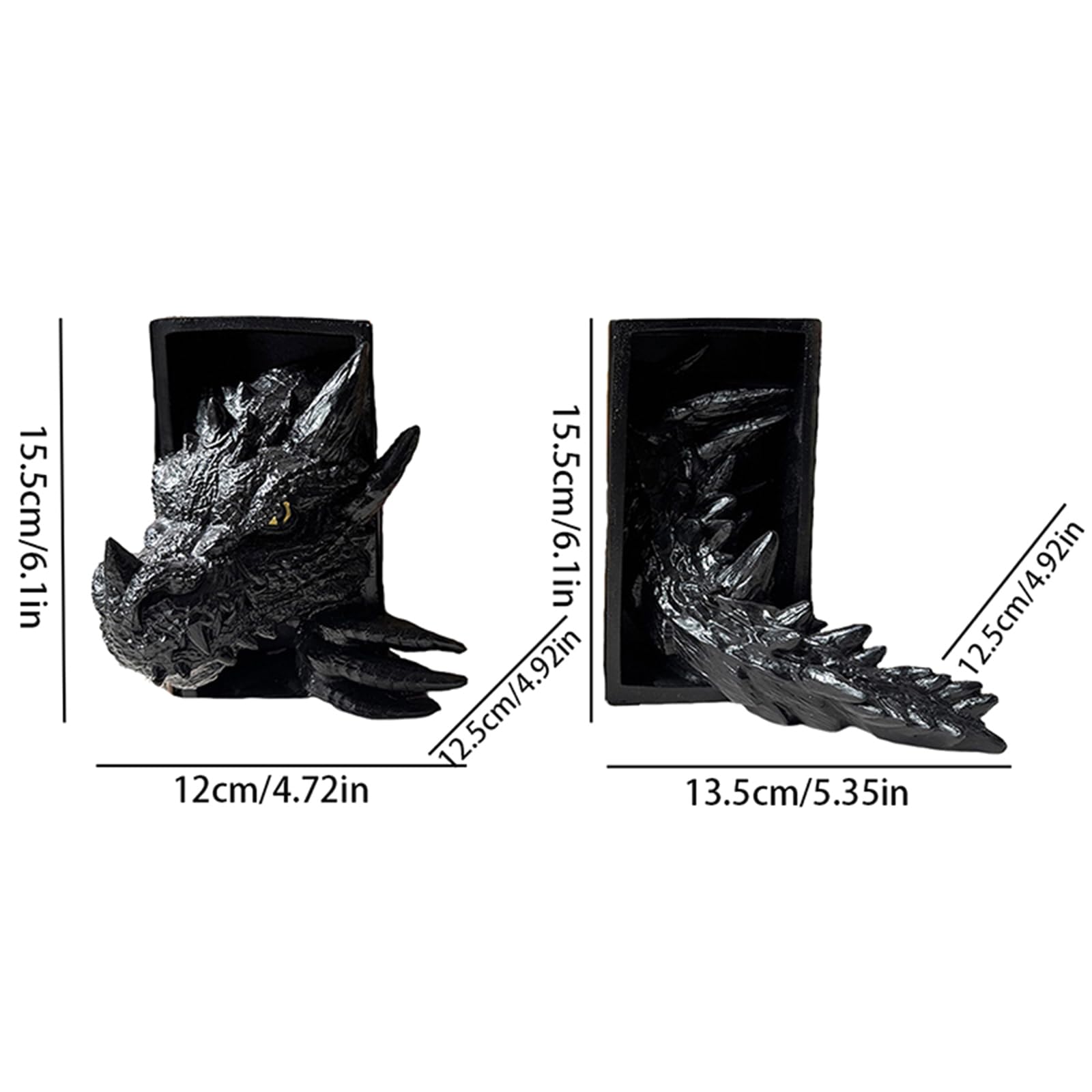 Drachen-Buchstütze, 3D-Design, springt aus dem Regal, Verwendung zwischen Büchern oder am Ende eines Bücherregals oder Einer Bücherecke, Fantasy-Drachen-Dekor