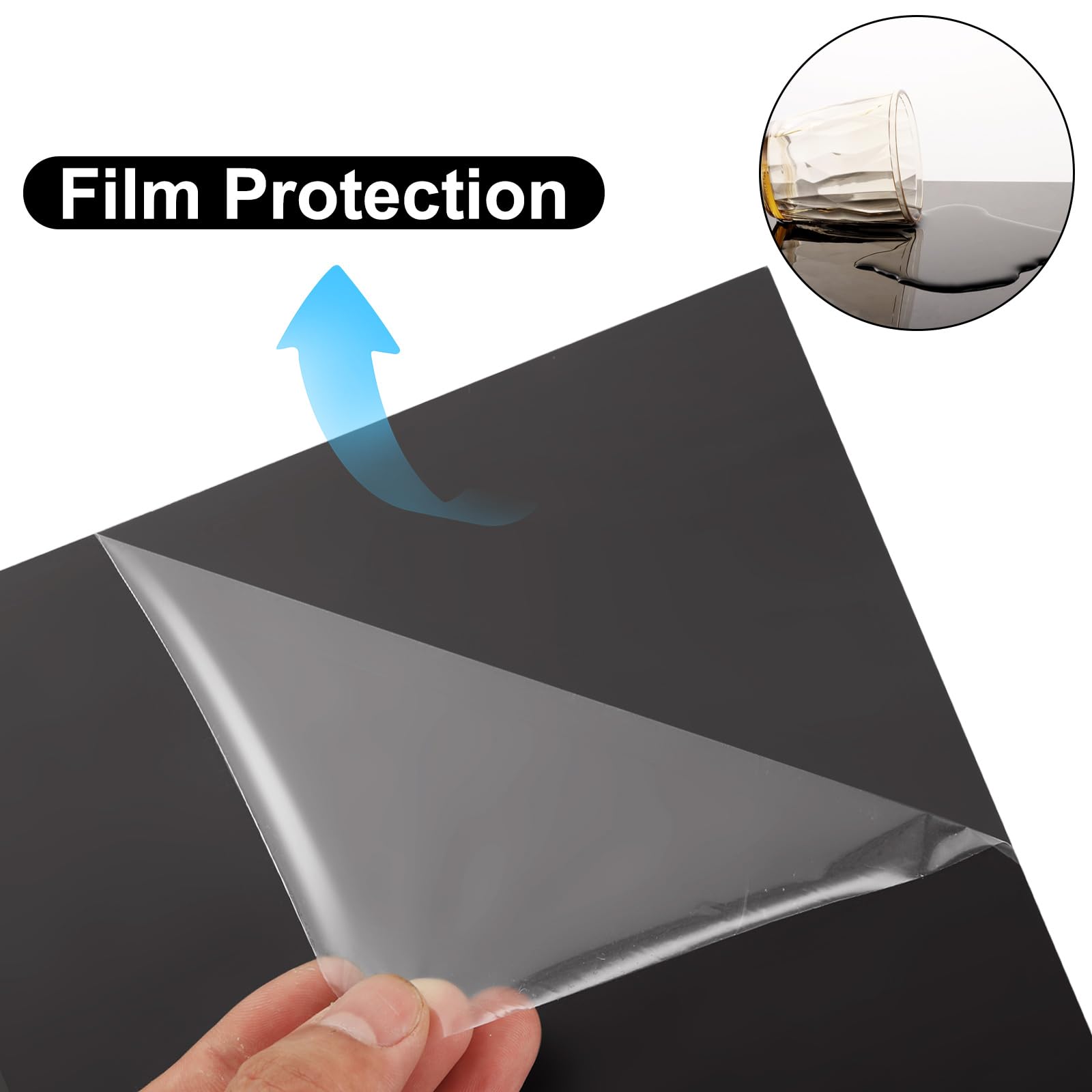 YAYODS 6PCS Black Acrylic Sheet 30 x 30cm, 2mm Square Perspex Sheets with Protective Film, Black Gloss Acrylic Sheet Signs for Painting DIY Crafts - Image 4