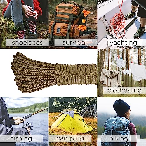 Image of TECEUM Reflective Paracord Rope 1000 - 1000ft /200ft /100ft /50ft - 40+ Colors - Glow in the Dark - para Cord - Utility Rope for Survival, Hunting & Camping Gear - Nylon String, Camping Rope, Tent Cord