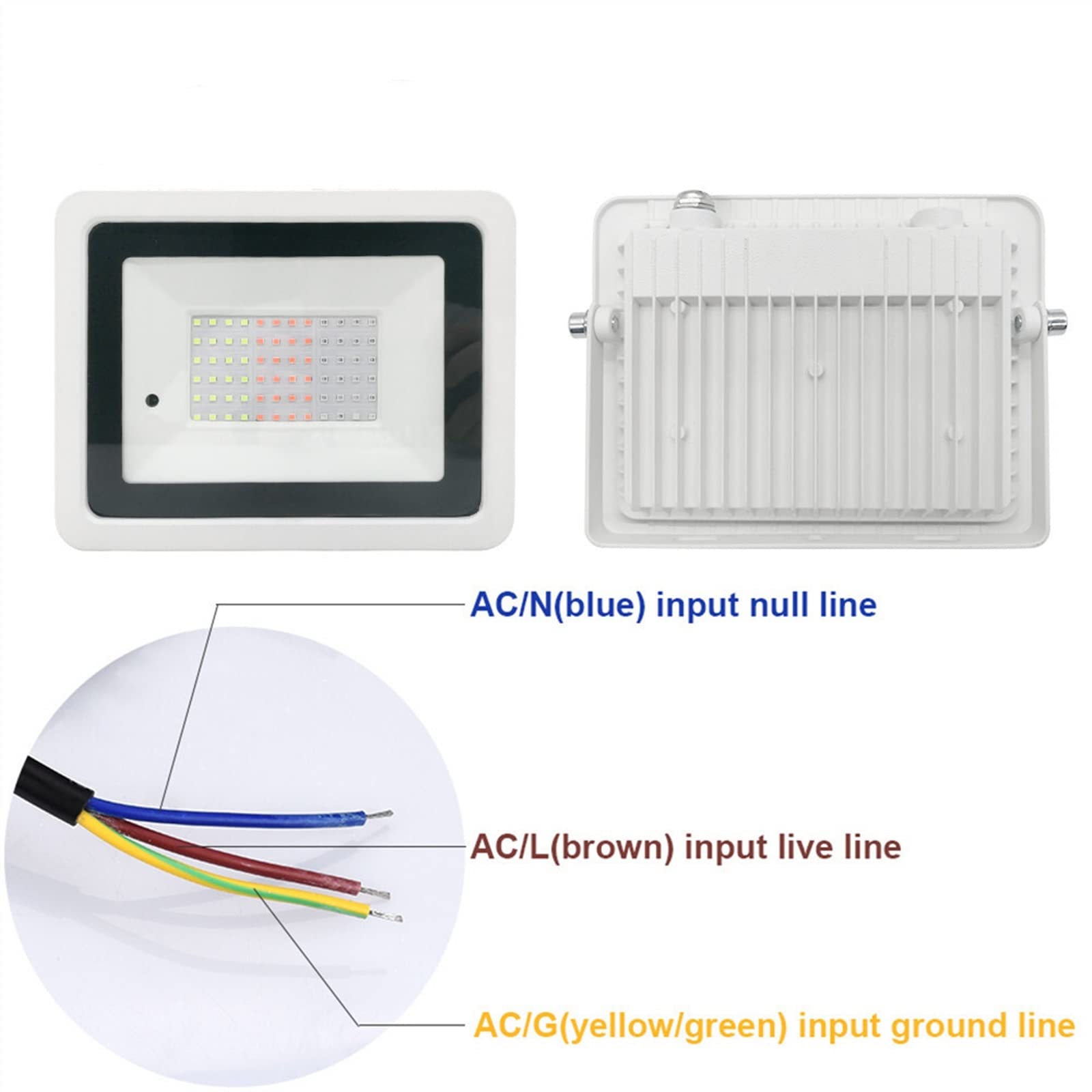 2PCS RGB LED Flood Light 2 0W 30W 50W 100wip68 Wodoodporne oświetlenie zewnętrzne projektor reflektor lampa ścienna Sceny DIY(NO Battery,30W)
