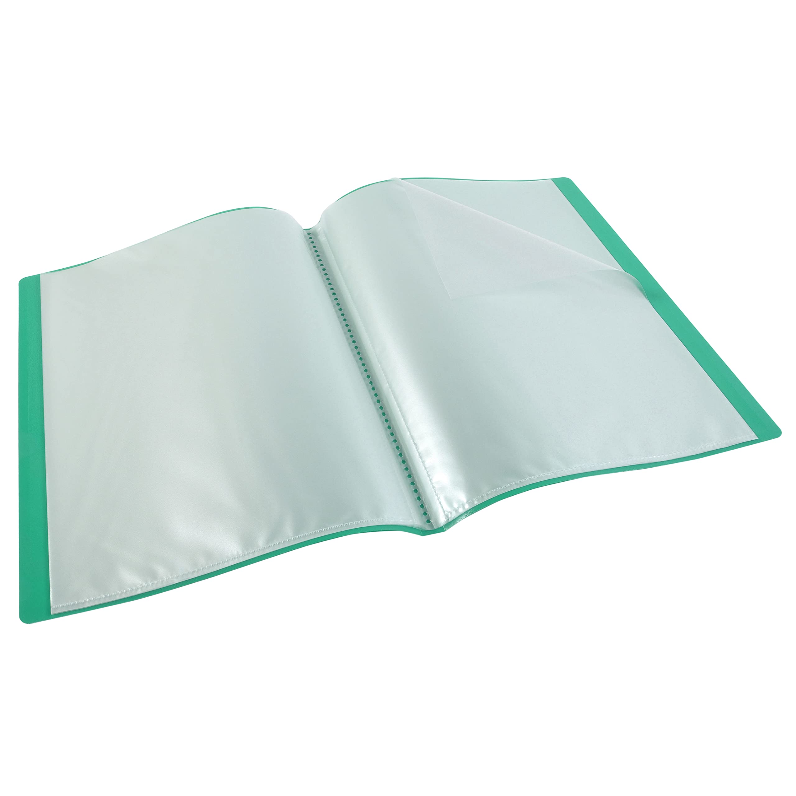 Viquel - Customisable Document Protector - A4 Size Binding - 60 Views (30 Pockets) Propysoft - Transparent And Smooth Pockets - Translucent Green - View #2