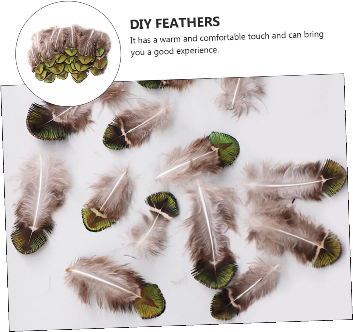 HAKIDZEL 100pcs Natural Peacock Pattern Soft DIY Crafts for Jewelry Accessories Floral Arrangements Wedding Decor Handmade Supplies