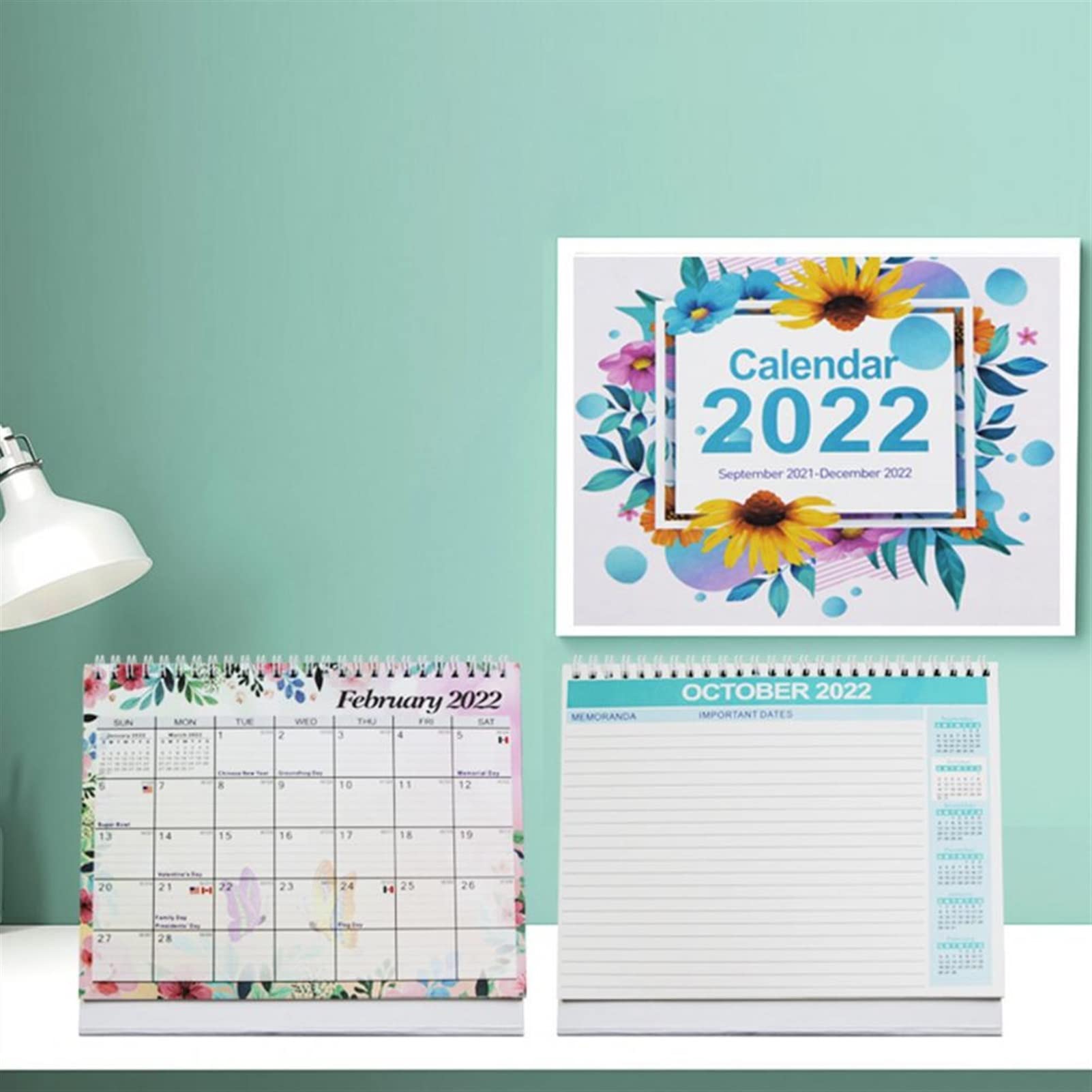 liushop Bürokalender 2022 Kalender Mehrzweck Ausgezeichnete reibungslose Schreibtisch 2022 Kalender monatlicher Planerkalender Tischkalender Wochenplaner (Color : A)