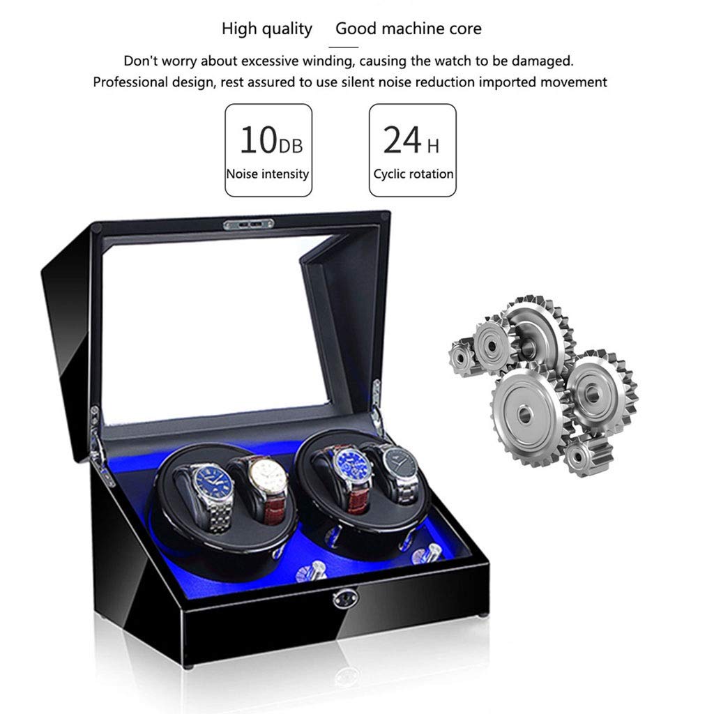 Caja para Enrollar Relojes, Luz Led, 5 Modos De Rotación, Caja Expositora para Relojes Mecánicos Automáticos - Disponible En 5 Estilos. Caja Expositora para Enrollar Relo,